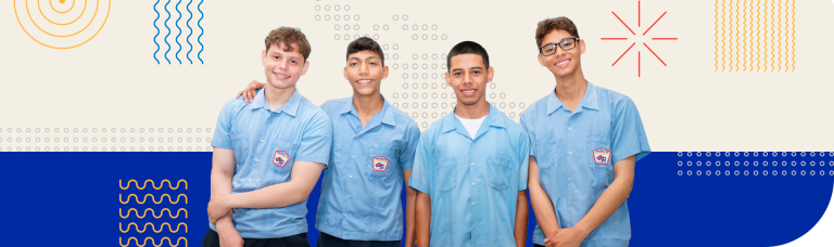 Estudantes em ambiente escolar representando educação STEM, trabalho colaborativo e desenvolvimento de competências científicas e tecnológicas no planejamento pedagógico.