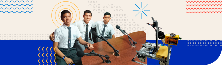 Estudantes apresentam projeto de robótica escolar em ambiente educacional